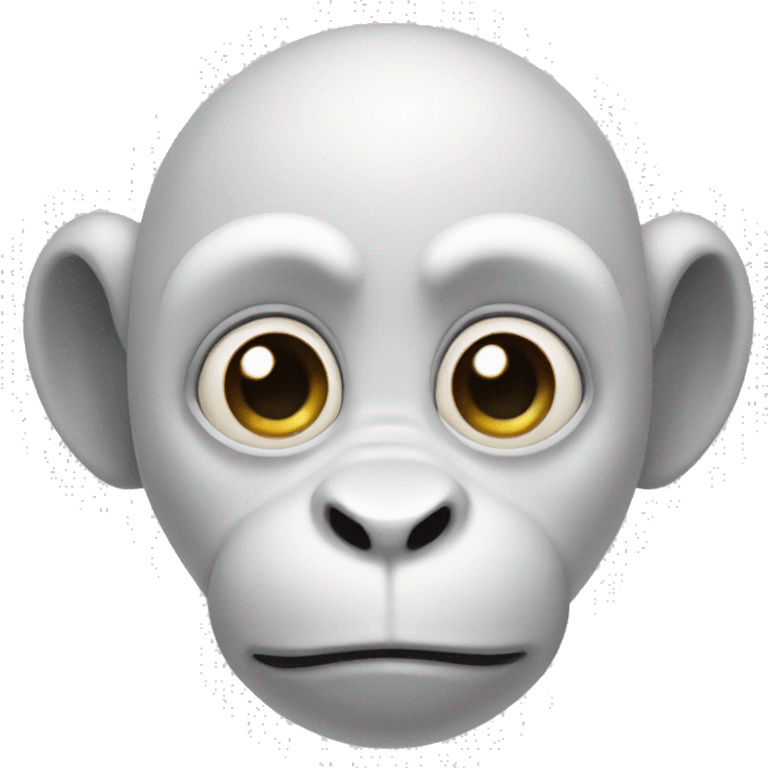 White monkey with piercing grey eyes. emoji