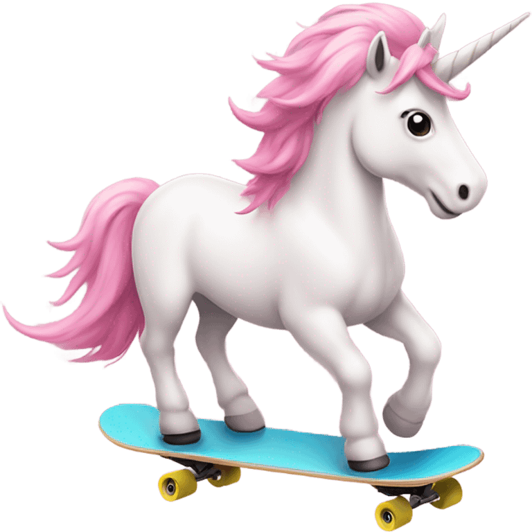 light pink unicorn riding a skateboard emoji