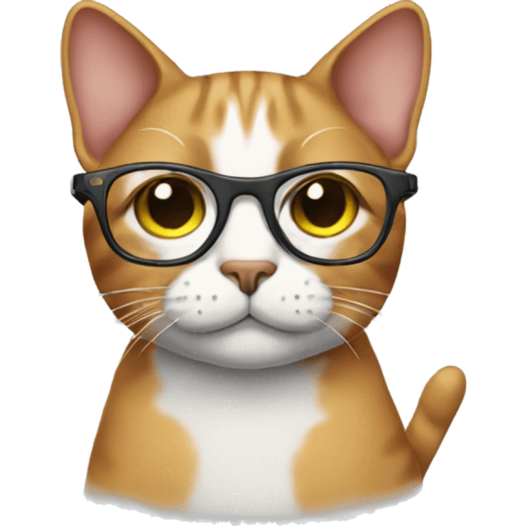 Cat wearing glasses emoji