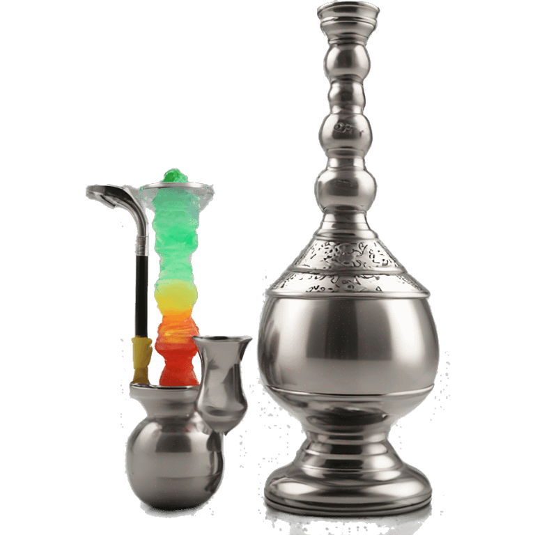 stainless steel shisha with glass vase emoji