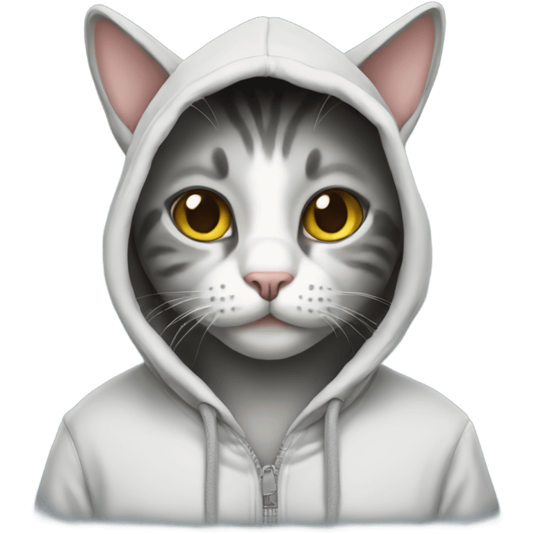 Cat with hoodie  emoji