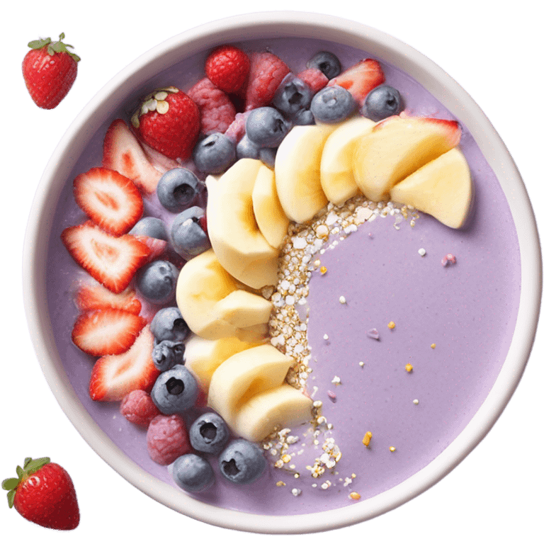 pastel purple and white smoothie bowl emoji