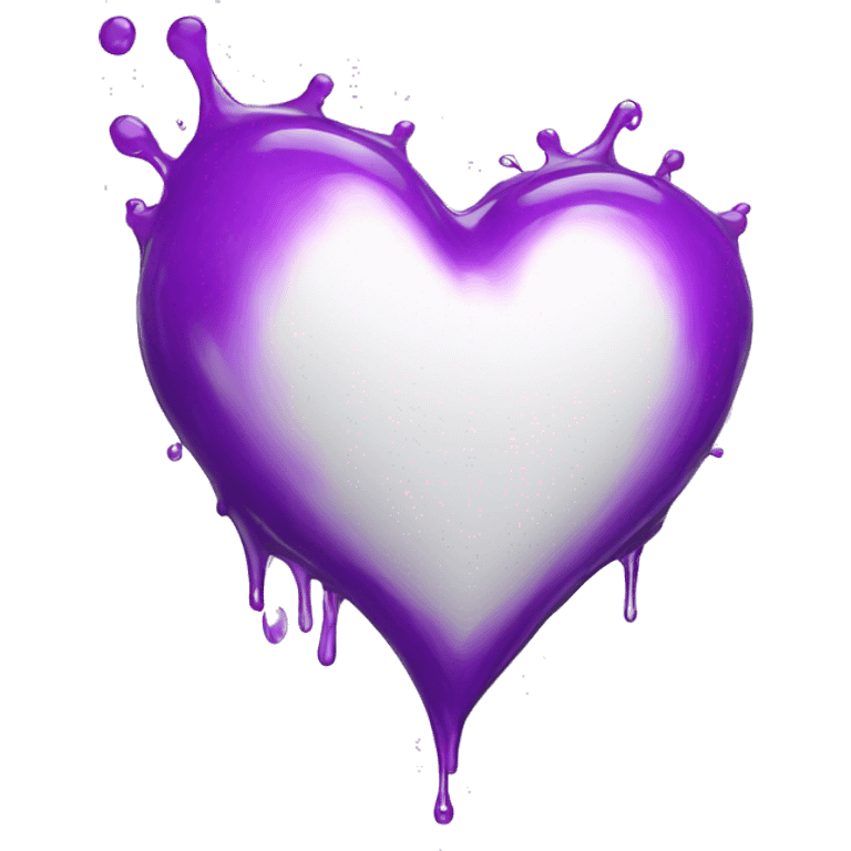 White heart covered in purple liquid emoji