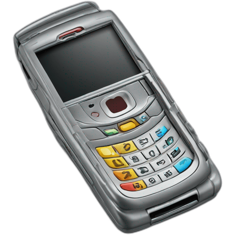 Hand texting on 2004 Motorola Razr V3 mobile device clamshell design emoji