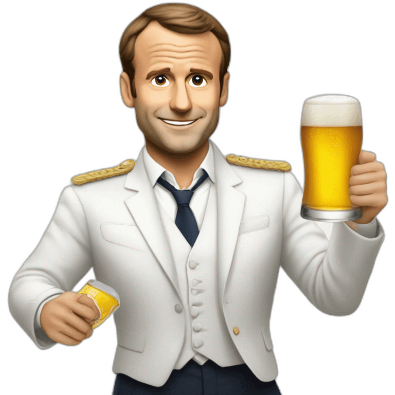 Macron qui boit une bière emoji