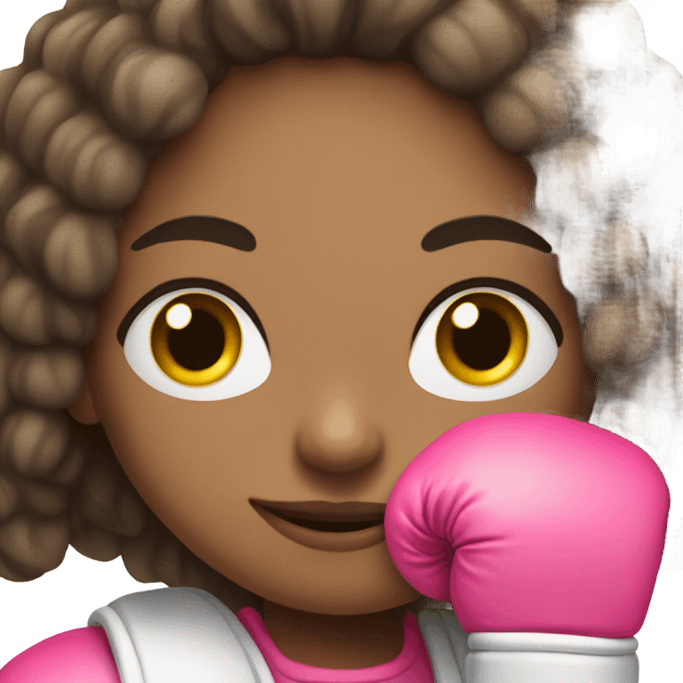 Pale Brunette girl wearing pink boxing gloves emoji