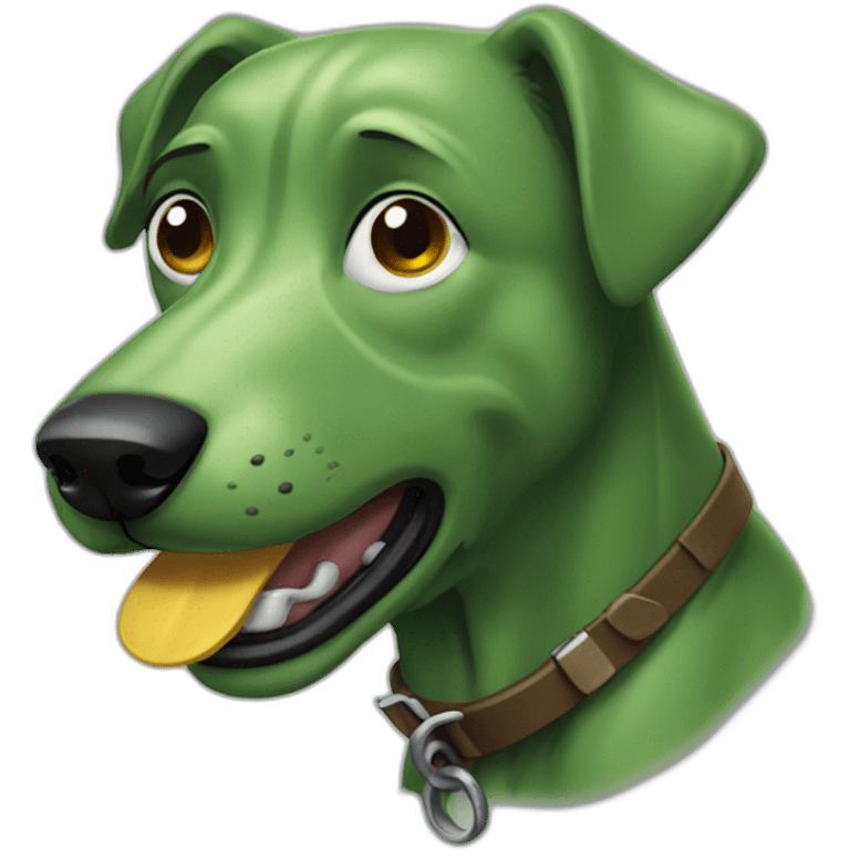 Hungry old green dog emoji