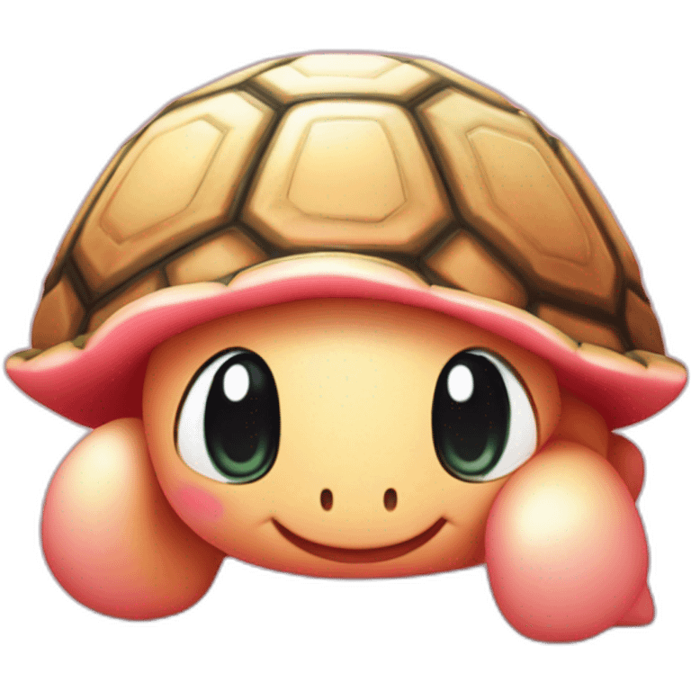 kirby sur une tortue emoji