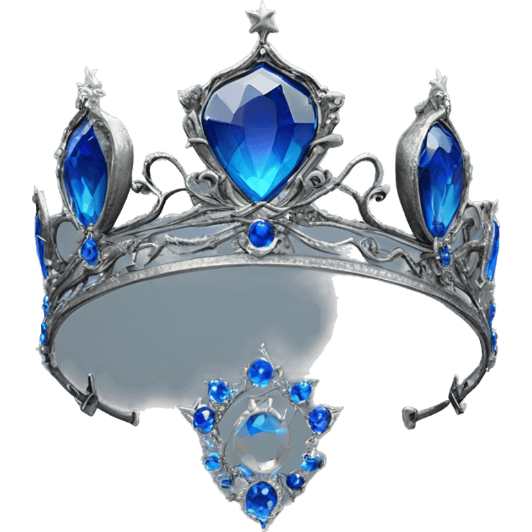 The Ravenclaw Diadem is a tiara-like object with, made of gleaming silver and set with glittering blue gem. It is enchanted and round piece emoji