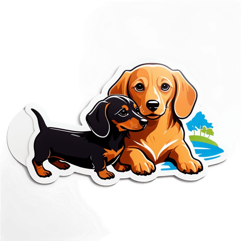 Dachshund and a labrador emoji