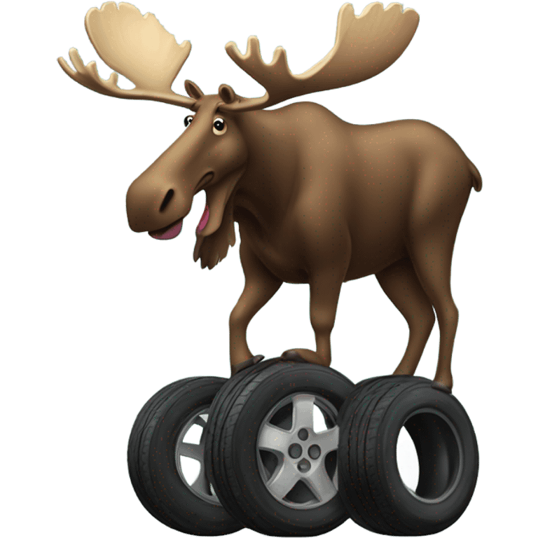 Moose on four tires emoji