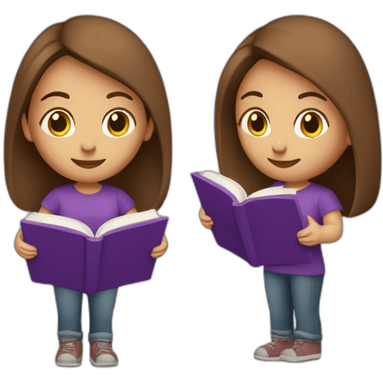 brown-medium-hair-girl-wearing-purple-tshirt-reading-a-book emoji