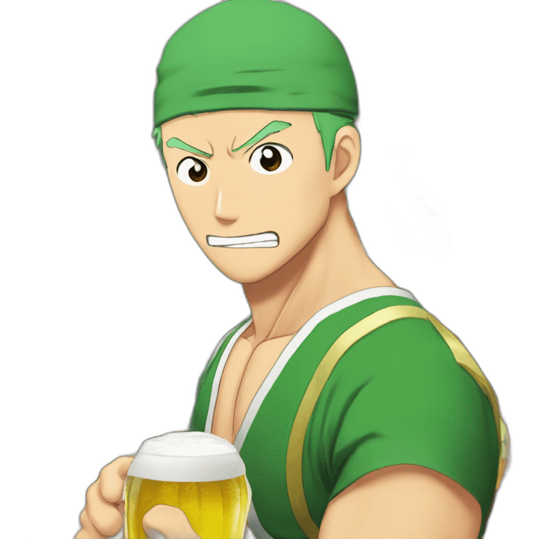 Roronoa Zoro bebiendo cerveza emoji