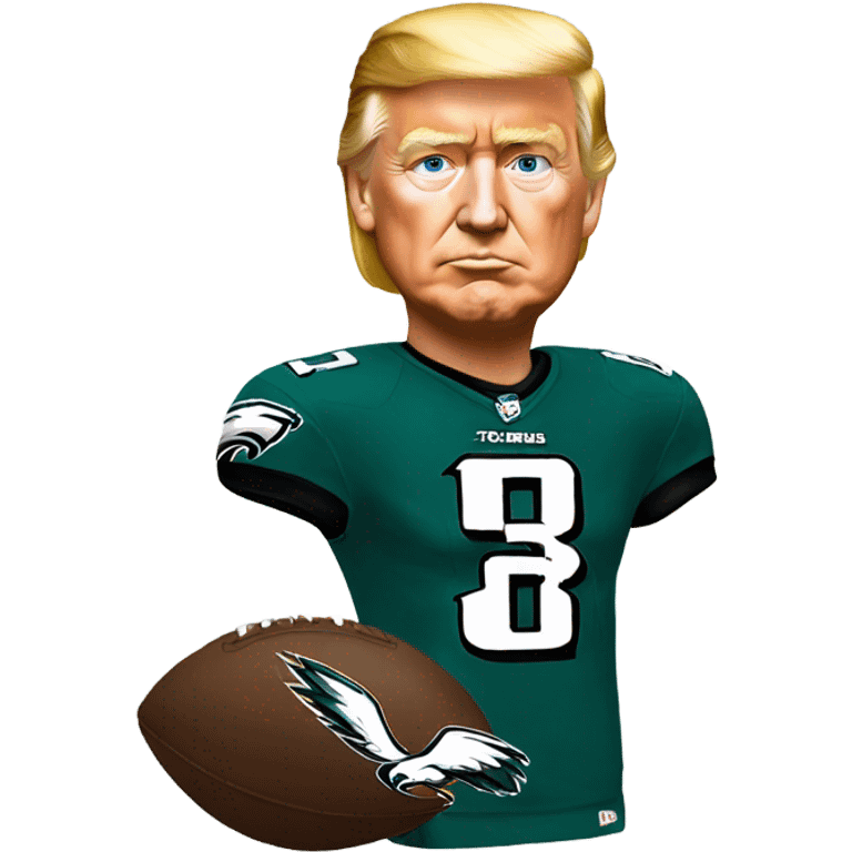 Trump wearing an eagles jersey emoji