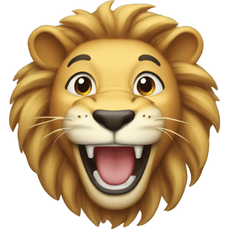 Laughing lion emoji