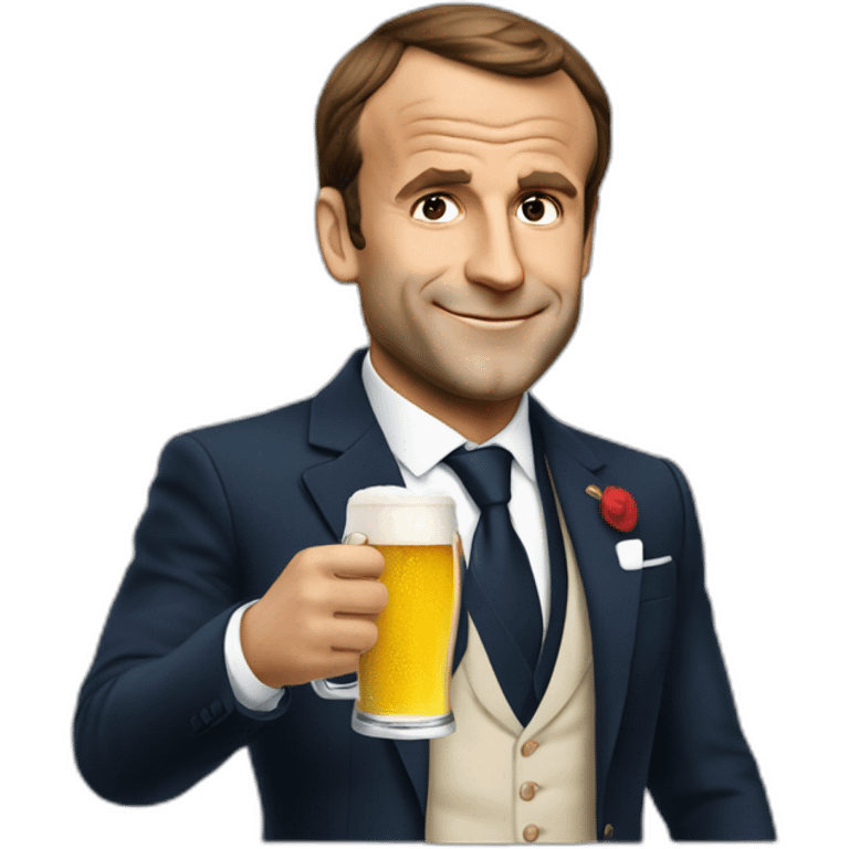 Macron qui tient une bière emoji