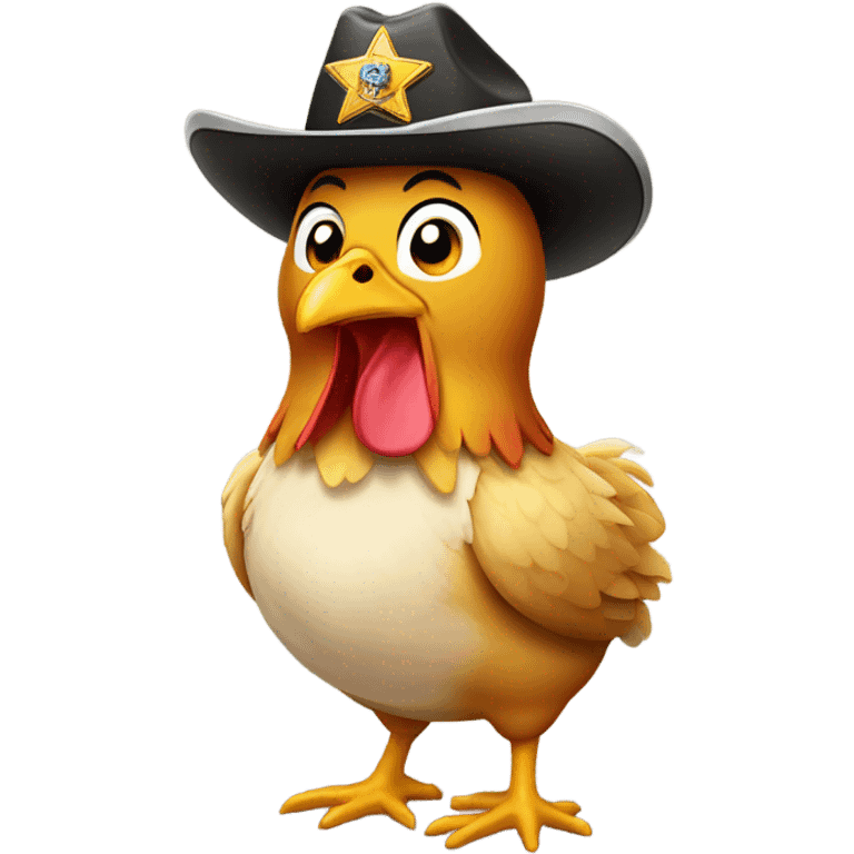 Female chicken sheriff emoji