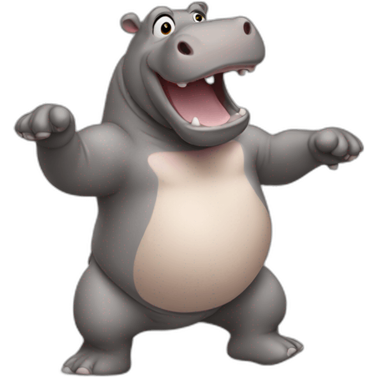 Dancing hippo emoji