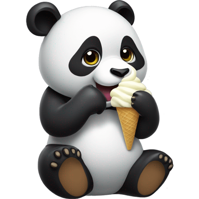 Panda eating ice cream emoji