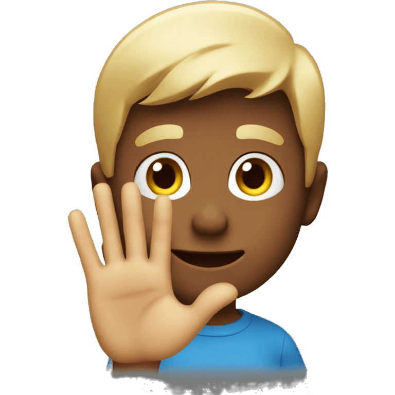 boy waving emoji