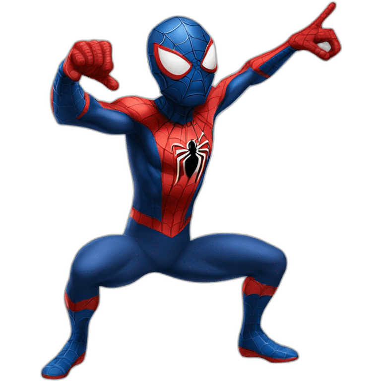 Spiderman pointing with both hands emoji