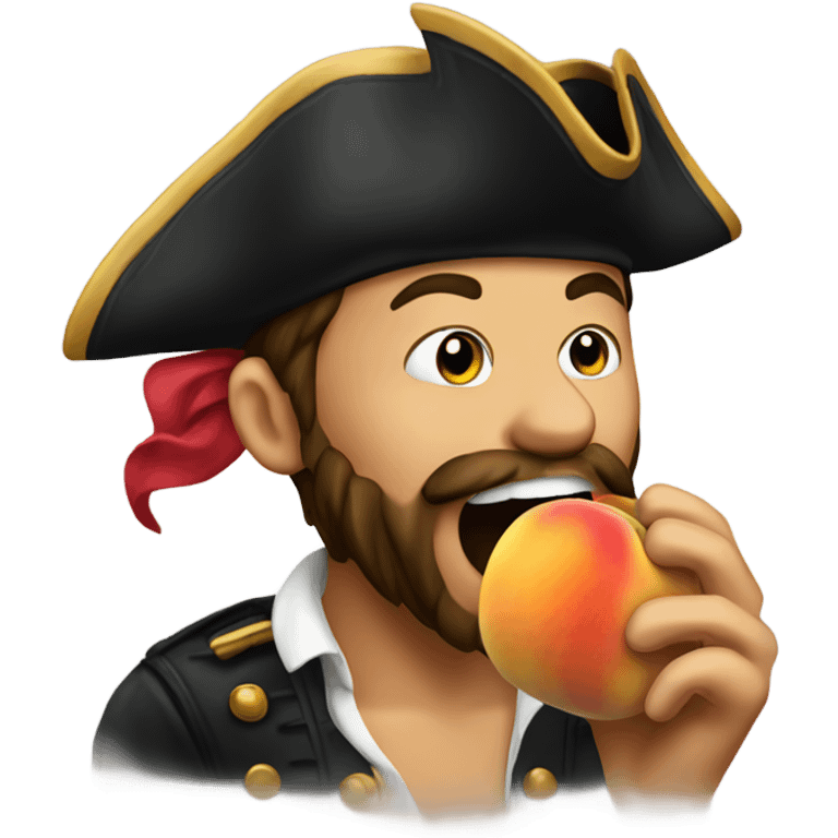 pirate licking a peach emoji