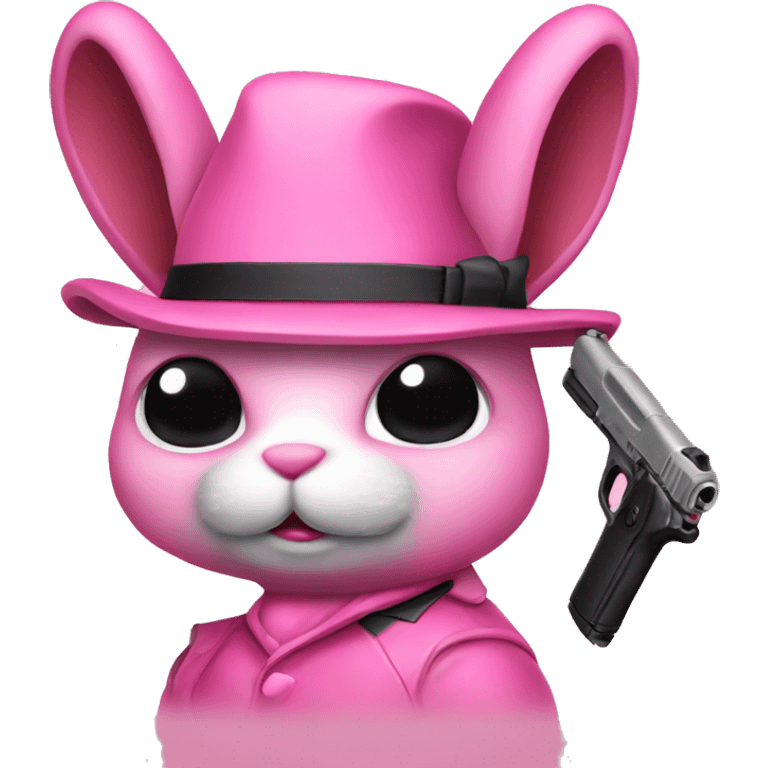 gangster pink bunny with a gun  emoji