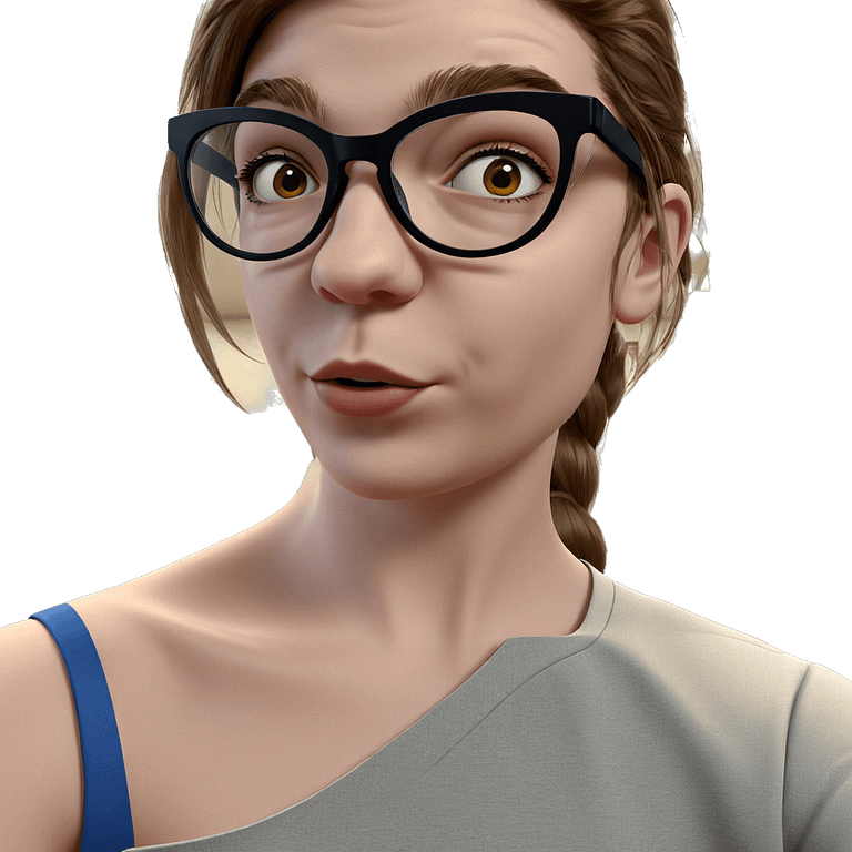 girl with glasses indoors emoji