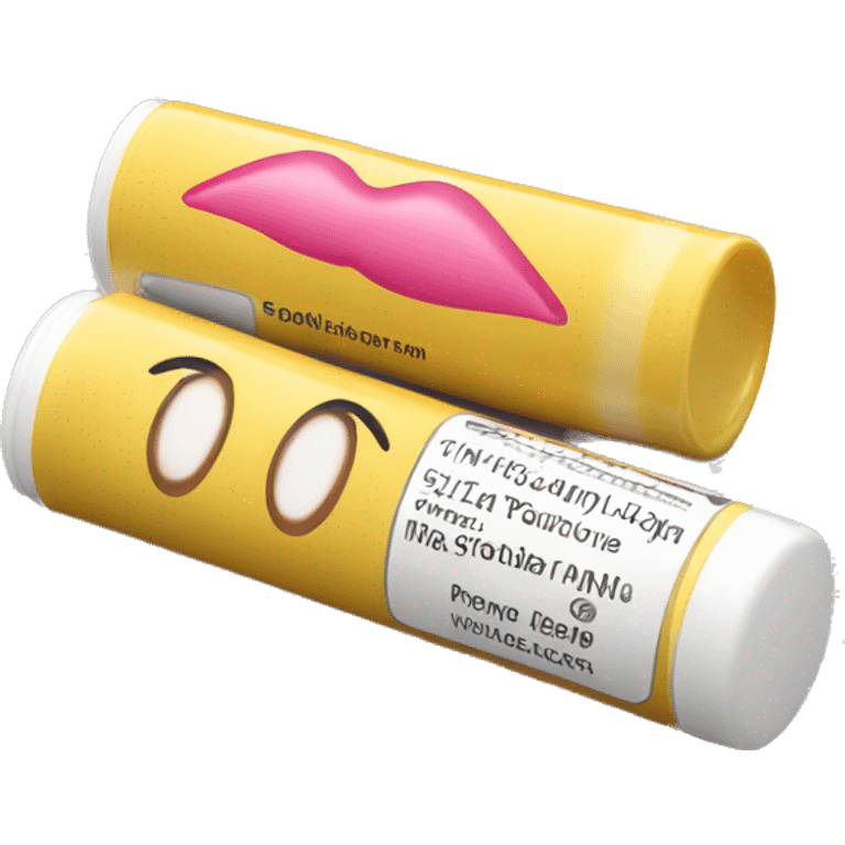 lip balm with label emoji