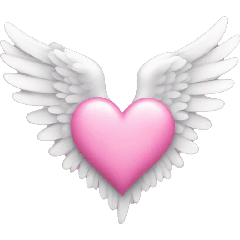 Pink heart with white wings emoji