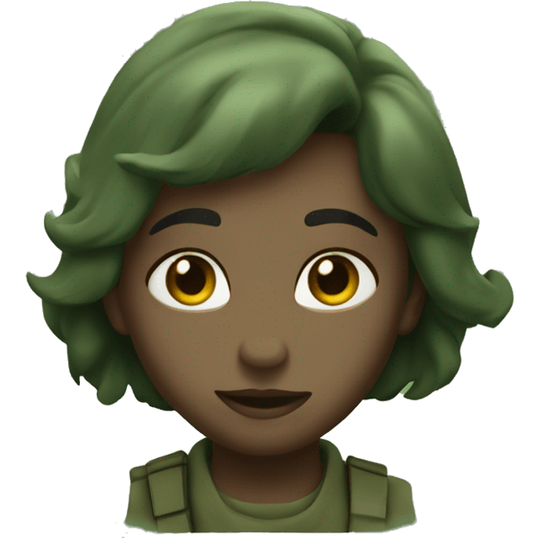 Army green matte heart emoji