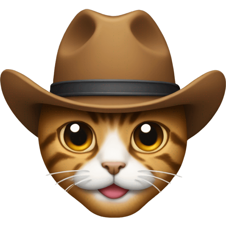 Cowboy hat emoji but with a cat face emoji