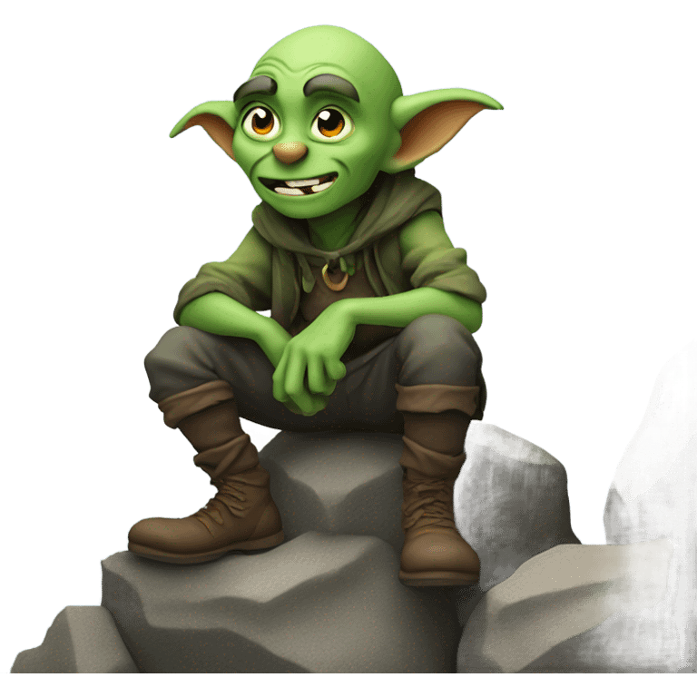 Goblin on a mountain emoji