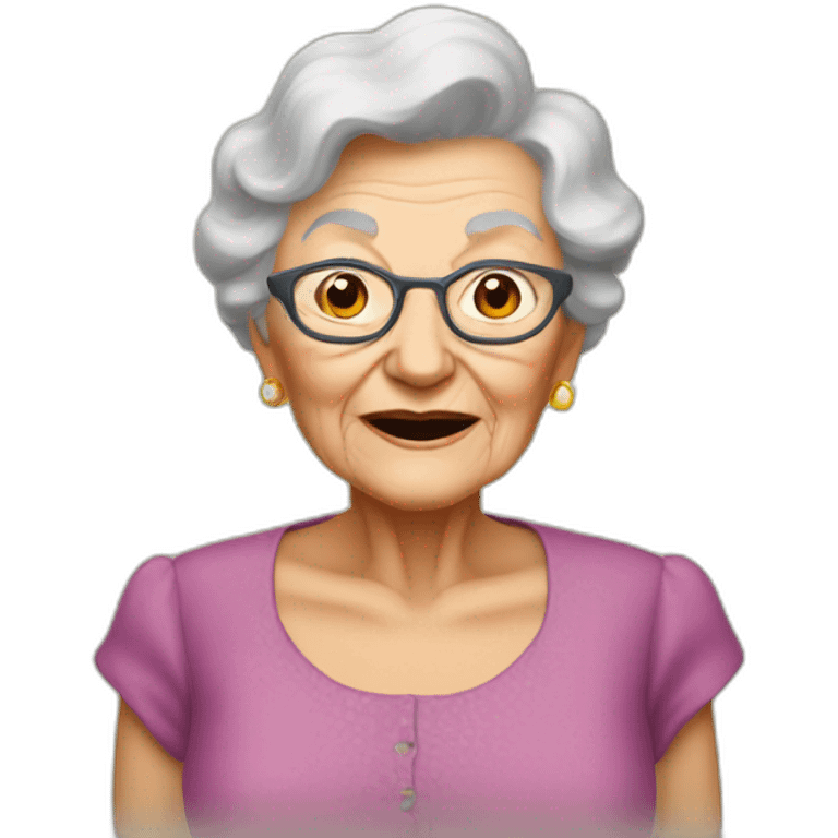 grandma as a big stamberry diamon emoji