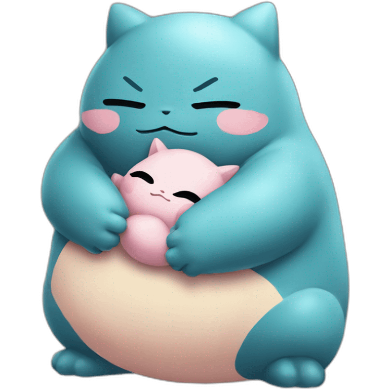 snorlax hugging Jigglypuff emoji