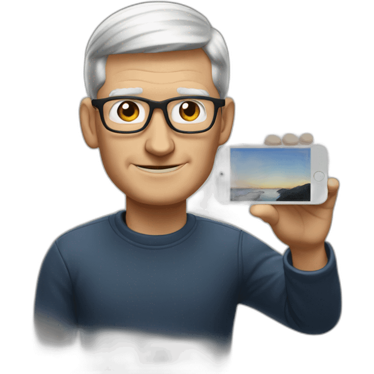 Tim cook taking photo emoji