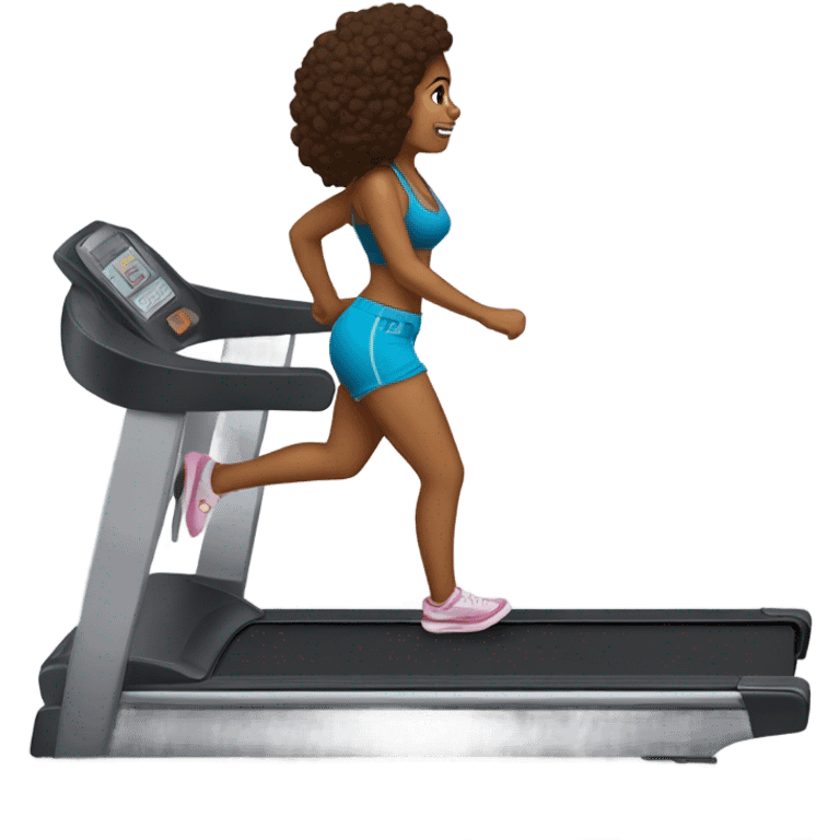 Short Peruvian female on a treadmill in I thought you booty shorts emoji