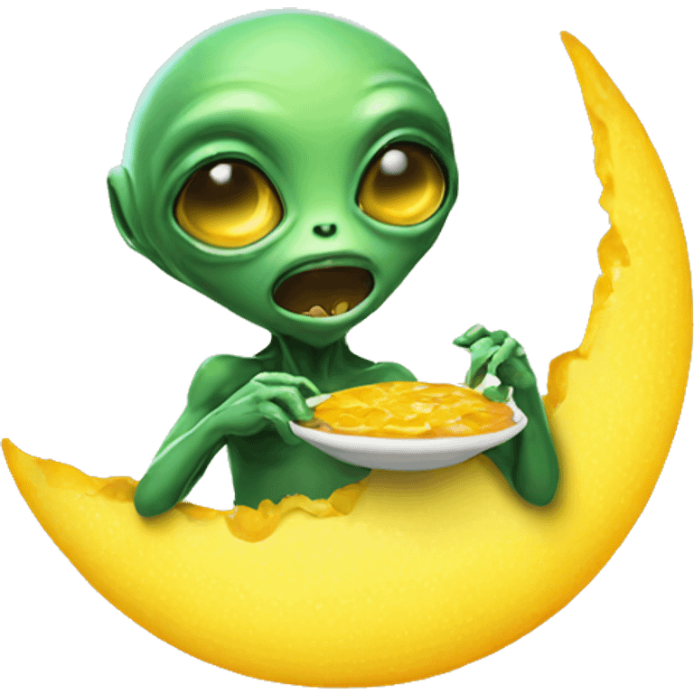 Alien eating sun emoji