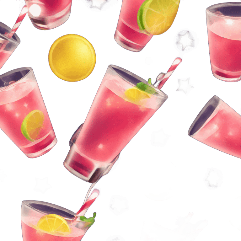 Cosmopolitan drink with Christmas lights  emoji