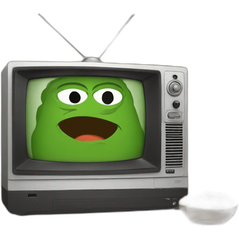 Pepe watcing tv emoji