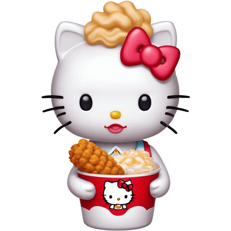 Hello kitty eats kfc emoji