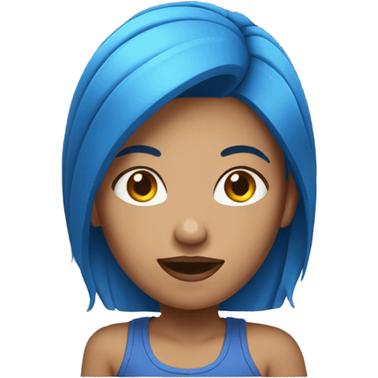 Female with blue hair emoji