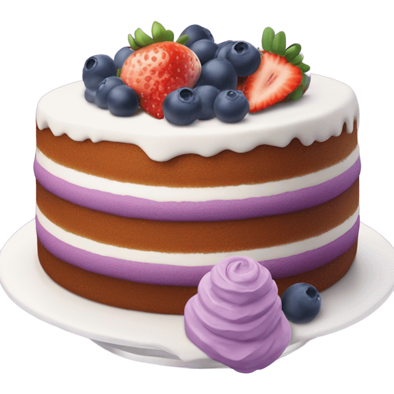 fruity sweet cake purple and white emoji