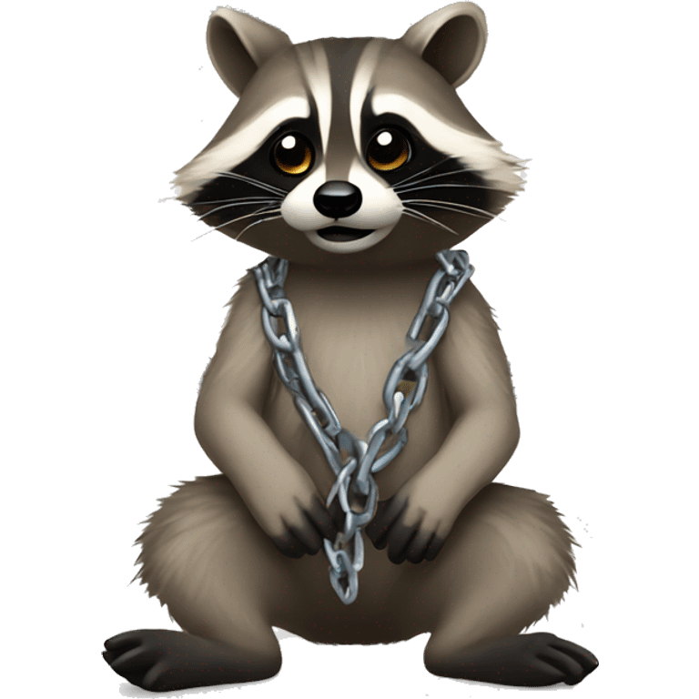 raccoon with chains rapping emoji