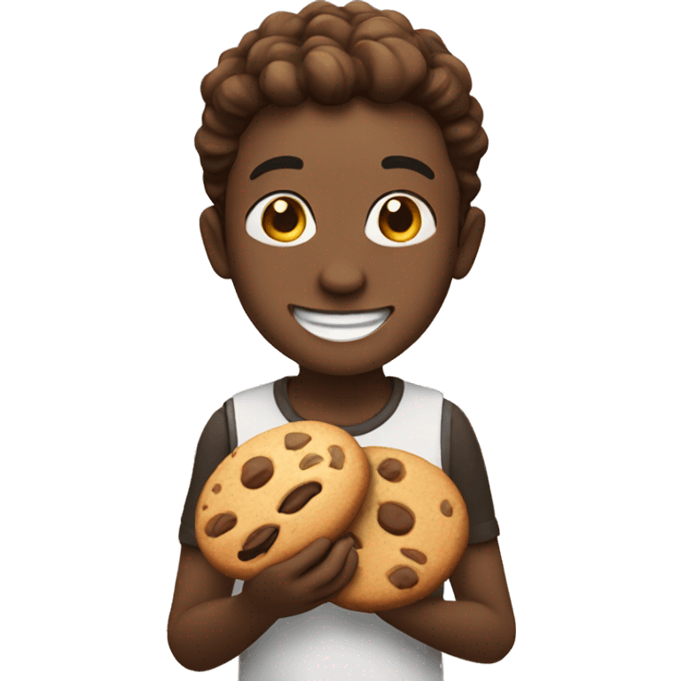 Smiling with cookies emoji