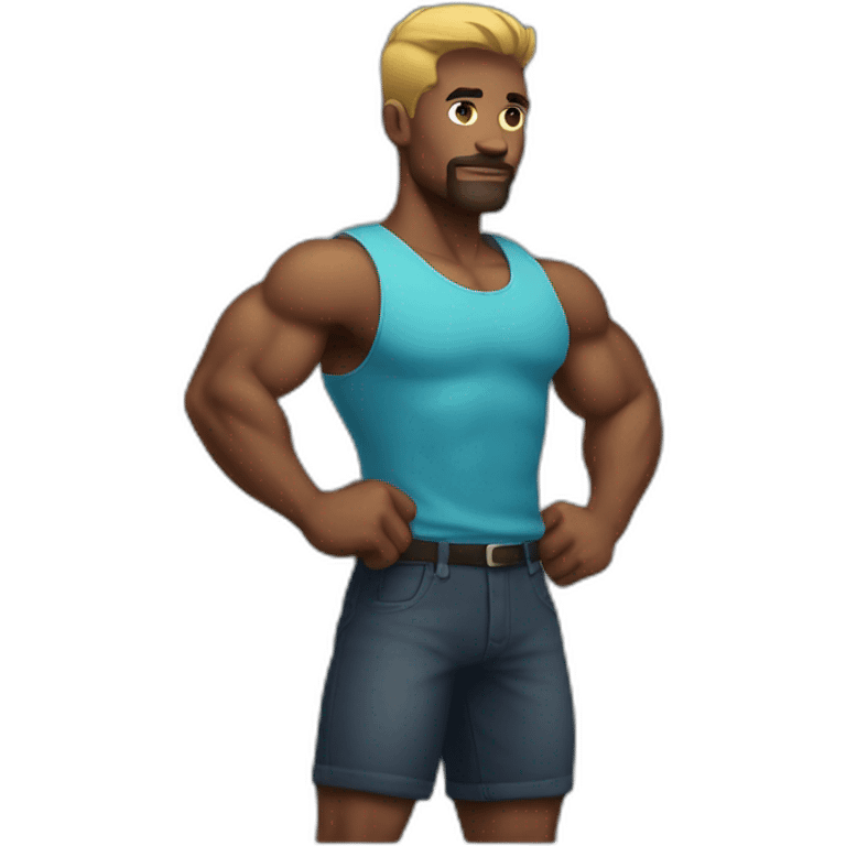 masculine man with a big biceps emoji