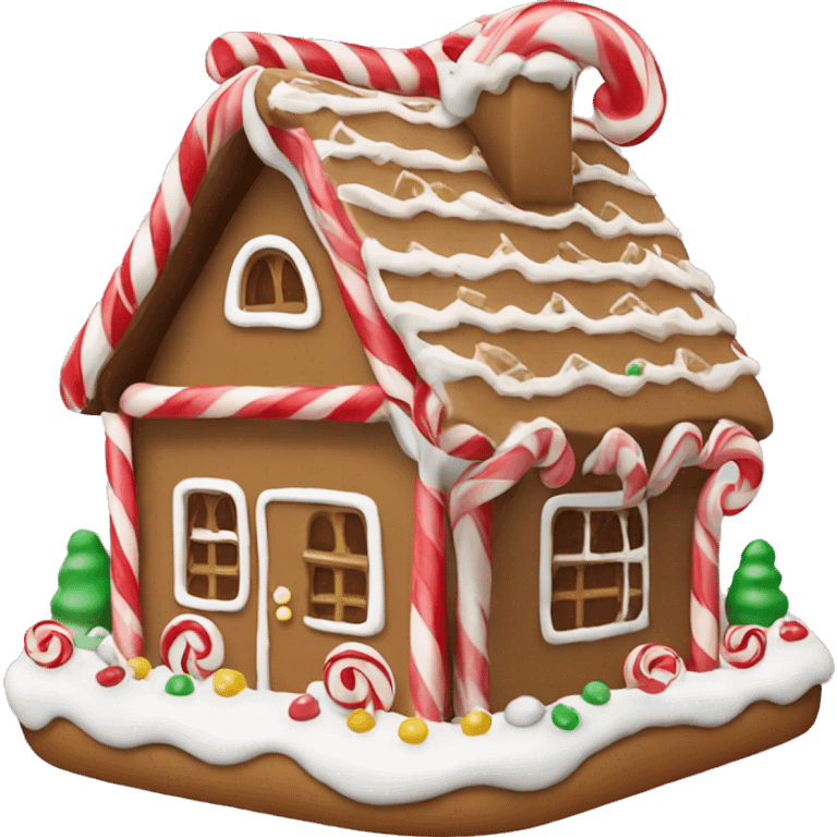 Candy cane gingerbread house  emoji