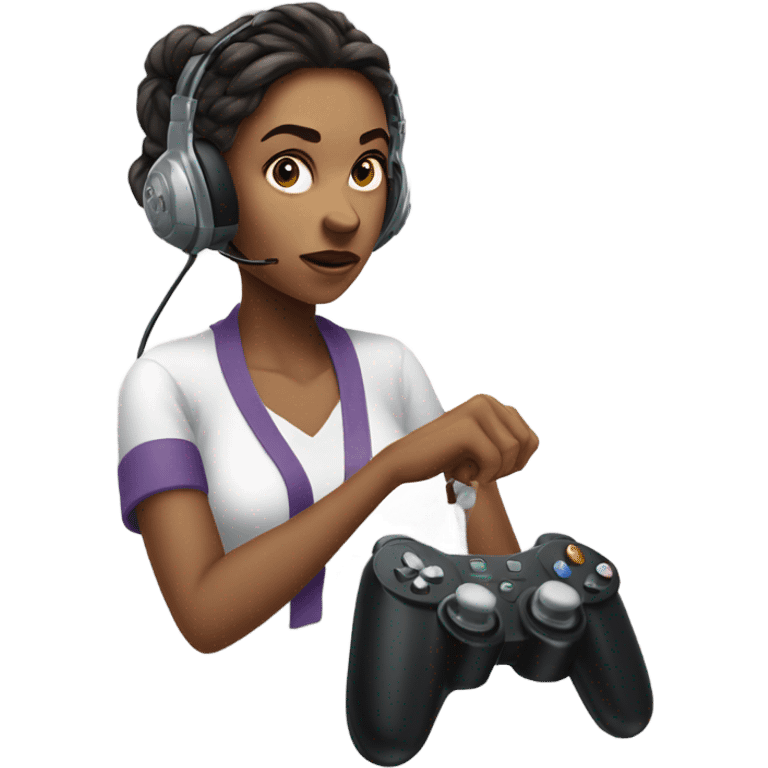 Woman playing Fortnite  emoji