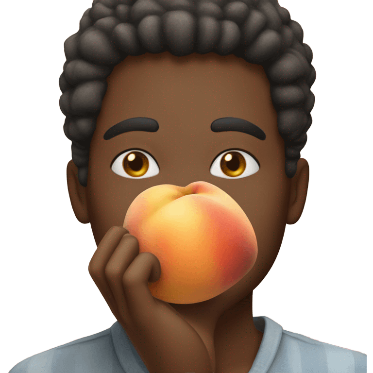 Sniffing a peach emoji