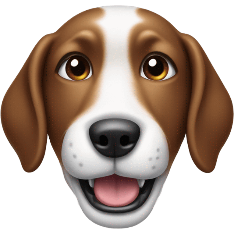 A brown and white dog panting emoji